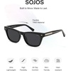 image:imageSOJOS Retro Small Polarized Cat Eye Sunglasses for Women SJ2719Shiny Black  Grey Lens