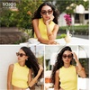 image:imageSOJOS Retro Small Polarized Cat Eye Sunglasses for Women SJ2719Transparent Green  Brown