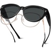 image:imageSOJOS Cat Eye Polarized Fit Over Glasses Sunglasses for Women SJ2658BlackGrey