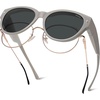 image:imageSOJOS Cat Eye Polarized Fit Over Glasses Sunglasses for Women SJ2658Light TaupeGrey