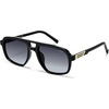 image:imageSOJOS Retro Polarized Aviator Sunglasses for Men Women SJ2718Shiny Black  Grey Lens