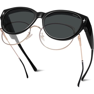 image:imageSOJOS Cat Eye Polarized Fit Over Glasses Sunglasses for Women SJ2658BlackGrey