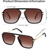 image:imageSOJOS Aviator Sunglasses for Women amp Men Square Polarized Lens SJ2229BlackLight Grading Brown Lens
