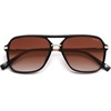 image:imageSOJOS Aviator Sunglasses for Women amp Men Square Polarized Lens SJ2229BlackLight Grading Brown Lens