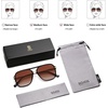 image:imageSOJOS Aviator Sunglasses for Women amp Men Square Polarized Lens SJ2229BlackLight Grading Brown Lens