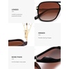 image:imageSOJOS Aviator Sunglasses for Women amp Men Square Polarized Lens SJ2229BlackLight Grading Brown Lens