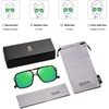 image:imageSOJOS Aviator Sunglasses for Women amp Men Square Polarized Lens SJ2229Dark Tortoise FrameBluish Green Mirrored Lens