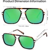 image:imageSOJOS Aviator Sunglasses for Women amp Men Square Polarized Lens SJ2229Dark Tortoise FrameBluish Green Mirrored Lens