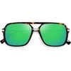 image:imageSOJOS Aviator Sunglasses for Women amp Men Square Polarized Lens SJ2229Dark Tortoise FrameBluish Green Mirrored Lens