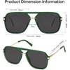 image:imageSOJOS Aviator Sunglasses for Women amp Men Square Polarized Lens SJ2229GreenGrey