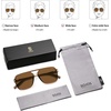 image:imageSOJOS Aviator Sunglasses for Women amp Men Square Polarized Lens SJ2229Transparent Brown FrameBrown Lens
