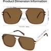 image:imageSOJOS Aviator Sunglasses for Women amp Men Square Polarized Lens SJ2229Transparent Brown FrameBrown Lens