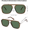 image:imageSOJOS Aviator Sunglasses for Women amp Men Square Polarized Lens SJ2229Transparent Brown FrameGreen Lens