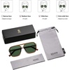 image:imageSOJOS Aviator Sunglasses for Women amp Men Square Polarized Lens SJ2229Transparent Brown FrameGreen Lens