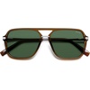 image:imageSOJOS Aviator Sunglasses for Women amp Men Square Polarized Lens SJ2229Transparent Brown FrameGreen Lens