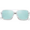 image:imageSOJOS Aviator Sunglasses for Women amp Men Square Polarized Lens SJ2229Transparent FrameSilver Lens