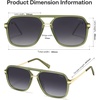 image:imageSOJOS Aviator Sunglasses for Women amp Men Square Polarized Lens SJ2229Transparent Green FrameGrey Lens
