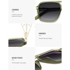 image:imageSOJOS Aviator Sunglasses for Women amp Men Square Polarized Lens SJ2229Transparent Green FrameGrey Lens