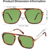 image:imageSOJOS Aviator Sunglasses for Women amp Men Square Polarized Lens SJ2229Transparent TortoiseLight Green