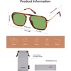 image:imageSOJOS Aviator Sunglasses for Women amp Men Square Polarized Lens SJ2229Transparent TortoiseLight Green