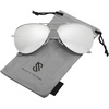 image:imageSOJOS Polarized Aviator Sunglasses for Men Women Classic Vintage SunniesBright Silver