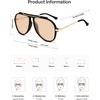 image:imageSOJOS Retro Oversized 70s Aviator Sunglasses Women Men SJ2693Black Frame Orange Lens