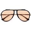 image:imageSOJOS Retro Oversized 70s Aviator Sunglasses Women Men SJ2693Black Frame Orange Lens