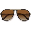 image:imageSOJOS Retro Oversized 70s Aviator Sunglasses Women Men SJ2693Brown Frame Brown Grading Lens