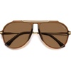 image:imageSOJOS Retro Oversized 70s Aviator Sunglasses Women Men SJ2693Crystal Brown Frame Brown Lens