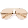 image:imageSOJOS Retro Oversized 70s Aviator Sunglasses Women Men SJ2693Crystal Light Brown Frame Light Brown Lens
