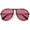 image:imageSOJOS Retro Oversized 70s Aviator Sunglasses Women Men SJ2693Purplish Red Frame Red Lens