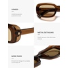 image:imageSOJOS Retro Rectangle Polarized Sunglasses for Women Men Trendy 90s ShadesBrown  Brown