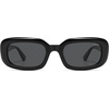 image:imageSOJOS Retro Rectangle Polarized Sunglasses for Women Men Trendy 90s ShadesShiny Black  Grey