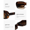 image:imageSOJOS Retro Rectangle Polarized Sunglasses for Women Men Trendy 90s ShadesTortoise  Brown