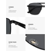 image:imageSOJOS Retro Square Polarized Aviator Sunglasses Womens Mens SJ1296BlackGrey
