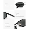 image:imageSOJOS Small Retro Rectangle Polarized Sunglasses Womens Mens SJ1297BlackGrey