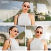 image:imageSOJOS Small Retro Rectangle Polarized Sunglasses Womens Mens SJ1297BlackGrey