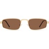 image:imageSOJOS Small Retro Rectangle Polarized Sunglasses Womens Mens SJ1297GoldBrown