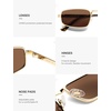 image:imageSOJOS Small Retro Rectangle Polarized Sunglasses Womens Mens SJ1297GoldBrown