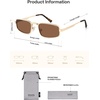image:imageSOJOS Small Retro Rectangle Polarized Sunglasses Womens Mens SJ1297GoldBrown