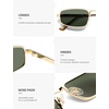 image:imageSOJOS Small Retro Rectangle Polarized Sunglasses Womens Mens SJ1297GoldGreen