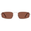 image:imageSOJOS Small Retro Rectangle Polarized Sunglasses Womens Mens SJ1297SilverReddish Brown