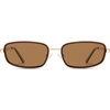 image:imageSOJOS Trendy Rectangle Polarized Sunglasses Womens Mens SJ1294GoldBrown
