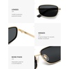 image:imageSOJOS Trendy Rectangle Polarized Sunglasses Womens Mens SJ1294GoldGrey