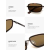 image:imageSOJOS Trendy Rectangle Polarized Sunglasses Womens Mens SJ1294GunmetalBrown