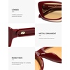 image:imageSOJOS Trendy Y2K Rectangle Polarized Sunglasses for Women SJ2741BurgundyLight Yellow