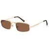 image:imageSOJOS Small Retro Rectangle Polarized Sunglasses Womens Mens SJ1297GoldBrown