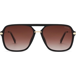 image:imageSOJOS Aviator Sunglasses for Women amp Men Square Polarized Lens SJ2229BlackLight Grading Brown Lens