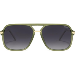 image:imageSOJOS Aviator Sunglasses for Women amp Men Square Polarized Lens SJ2229Transparent Green FrameGrey Lens