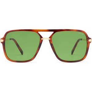image:imageSOJOS Aviator Sunglasses for Women amp Men Square Polarized Lens SJ2229Transparent TortoiseLight Green